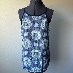 Pixley top blue bohemian large sleeveless